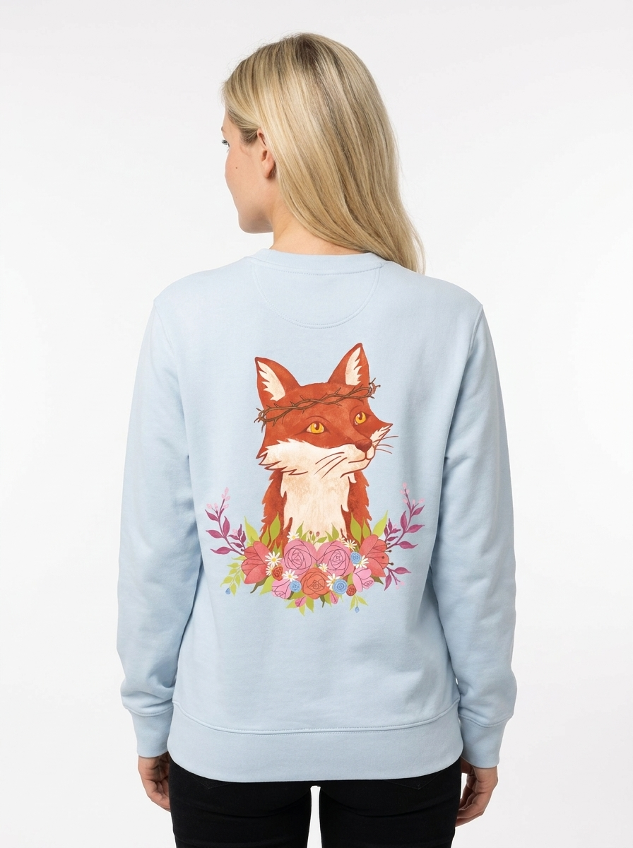 Devoted Fox Unisex-Sweatshirt, Blau Rückansicht