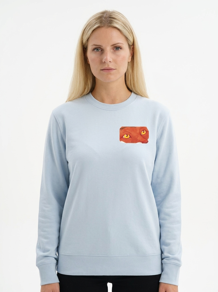 Devoted Fox Unisex-Sweatshirt, Blau Vorderansicht
