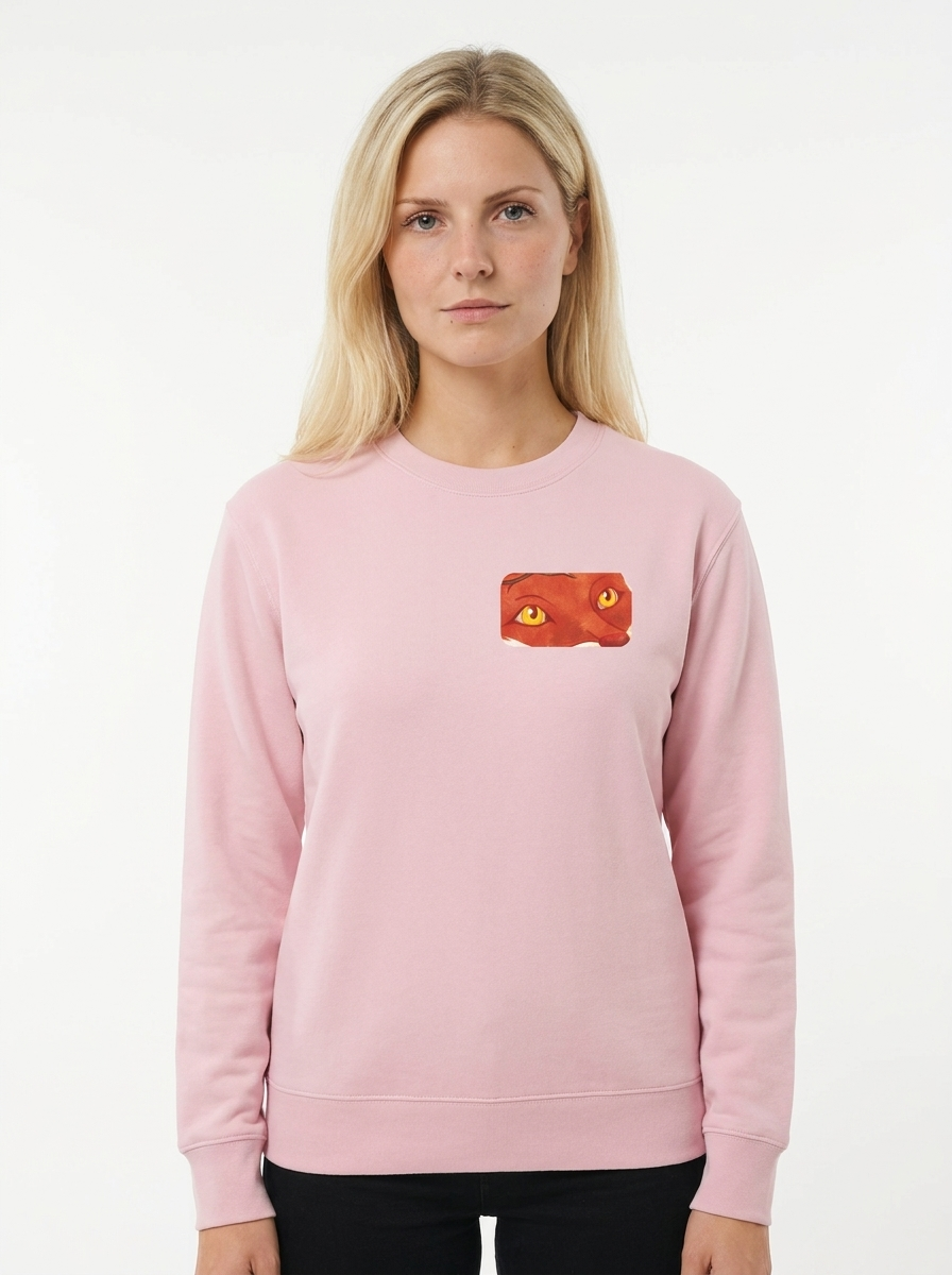 Devoted Fox Unisex-Sweatshirt, Rosa Vorderansicht