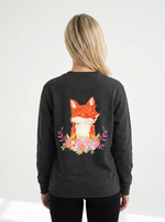 Devoted Fox Unisex-Sweatshirt, Grau Rückansicht