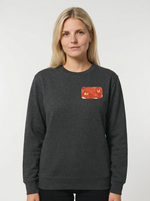 Devoted Fox Unisex-Sweatshirt, Grau Vorderansicht