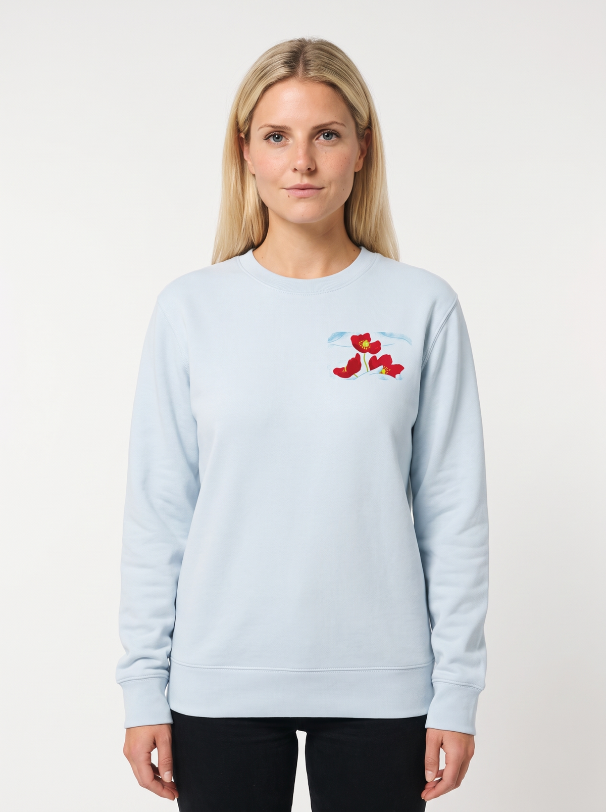 Dreamer Girl Unisex-Sweatshirt in Eisblau, Vorderansicht