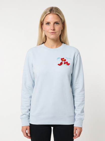 Dreamer Girl Unisex-Sweatshirt in Eisblau, Vorderansicht