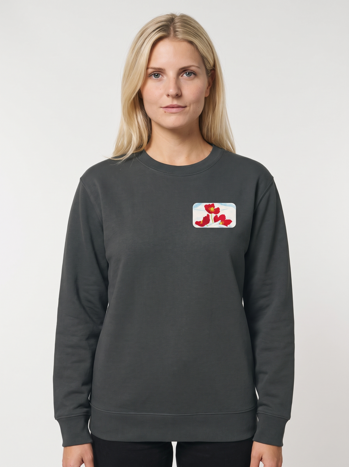 Dreamer Girl Unisex-Sweatshirt in Dunkelgrau meliert, Vorderansicht