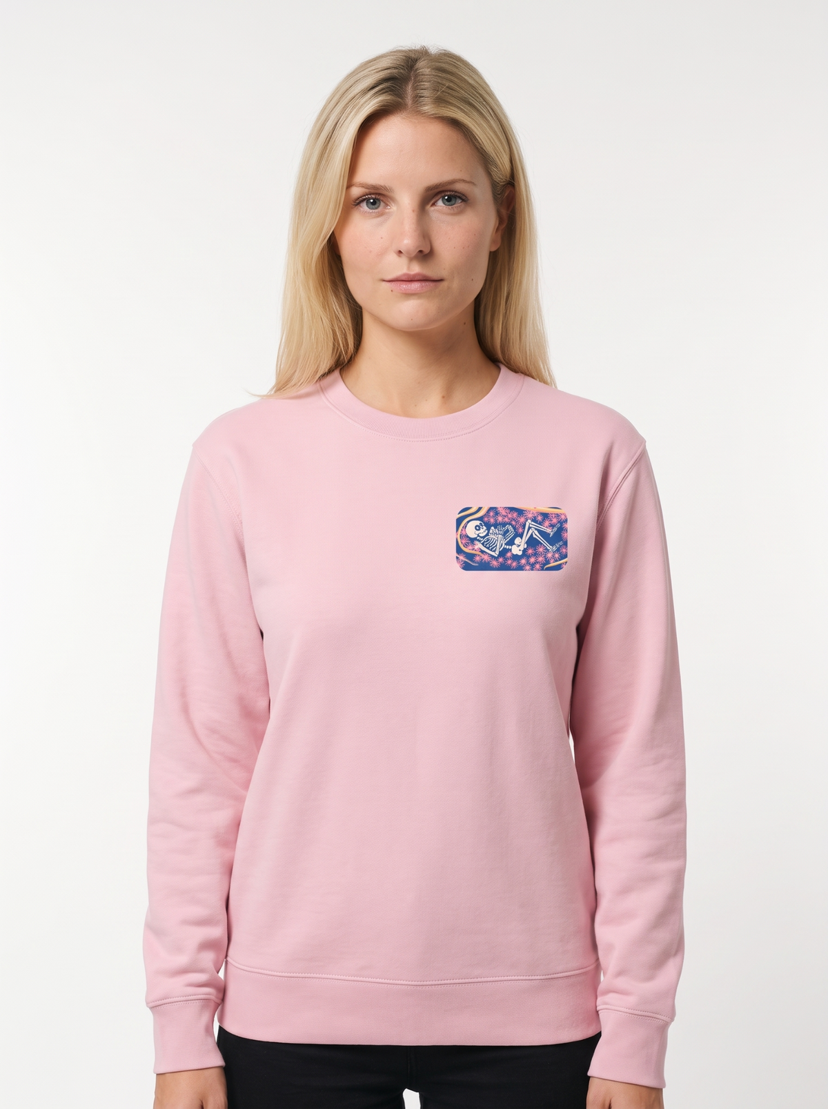 Tree of Life Unisex-Sweatshirt in Baumwollrosa, Vorderansicht