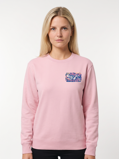 Tree of Life Unisex-Sweatshirt in Baumwollrosa, Vorderansicht
