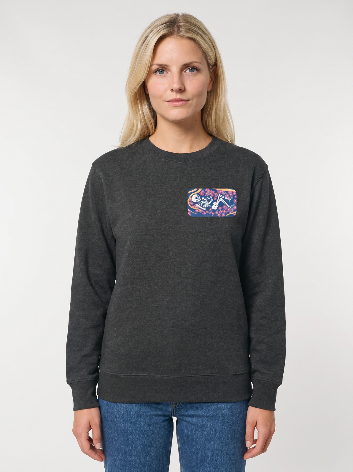 Tree of Life Unisex-Sweatshirt in Dunkelgrau meliert, Vorderansicht